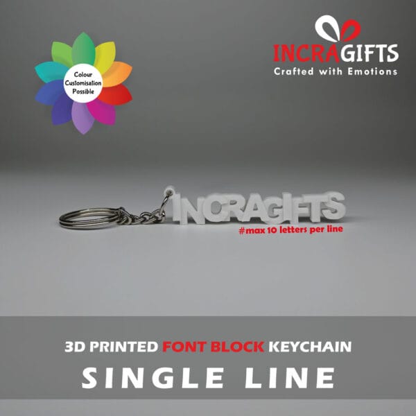 Font Block Keychain - Single Line