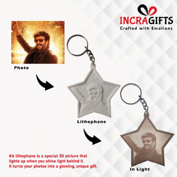 Lithophane Keychain - Star - Image 2